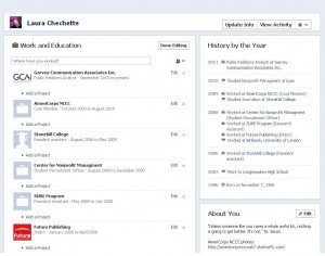 Facebook Timeline, Information Section Laura Chechette